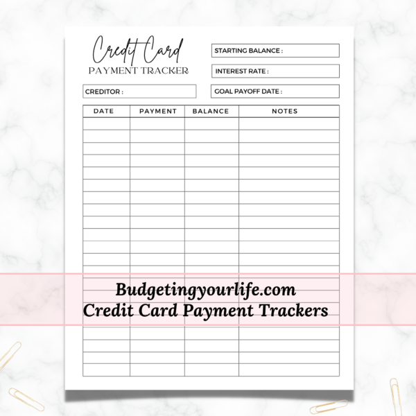 Printable Credit Card Pay Off Trackers - Image 2