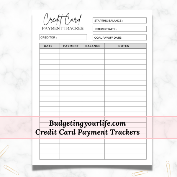 Printable Credit Card Pay Off Trackers - Image 3